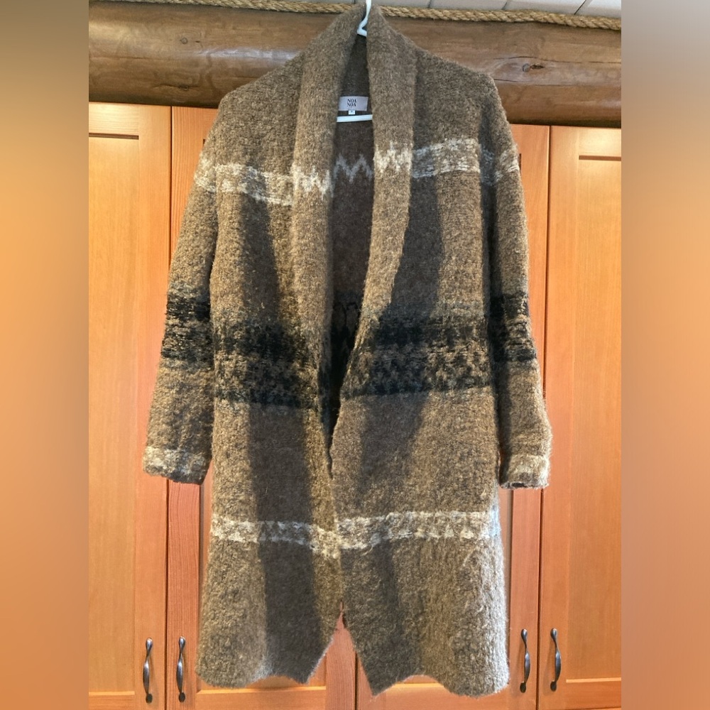 Long NoaNoa fuzzy wool blend cardigan